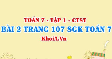 Bài 2 trang 107 SGK Toán 7 tập 1 Chân trời sáng tạo